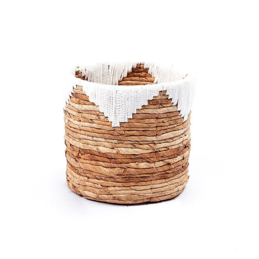 Banana Fibre Embroidered Basket (LAST ONE)