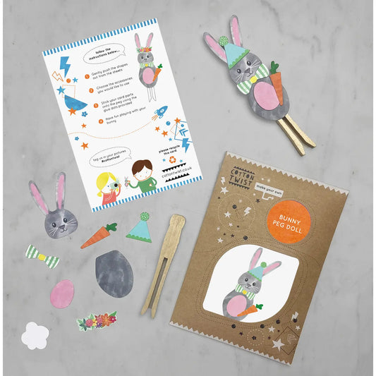 Make Your Own Bunny Peg Doll Kit By Cotton Twist