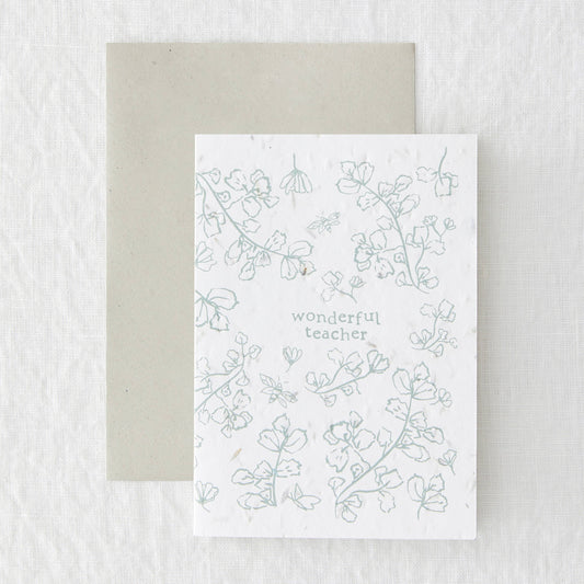 Wonderful Teacher - Wildflower Plantable Greeting Card