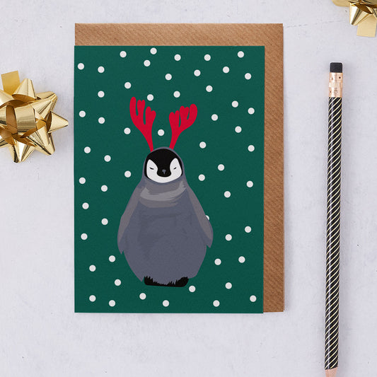 Penguin Christmas Card by Lorna Syson