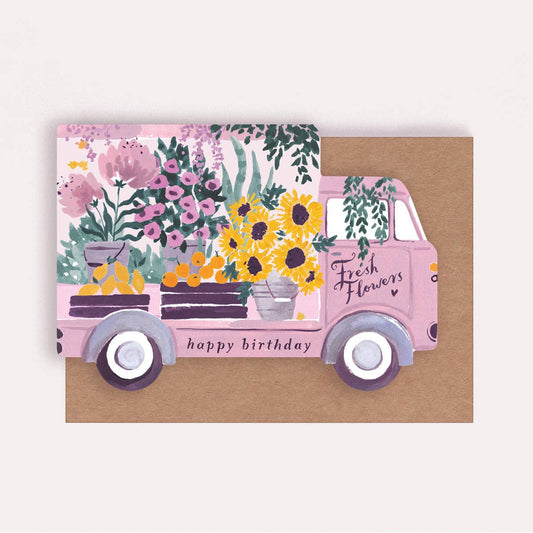 Flower Truck Birthday Card By Sister Paper Co.