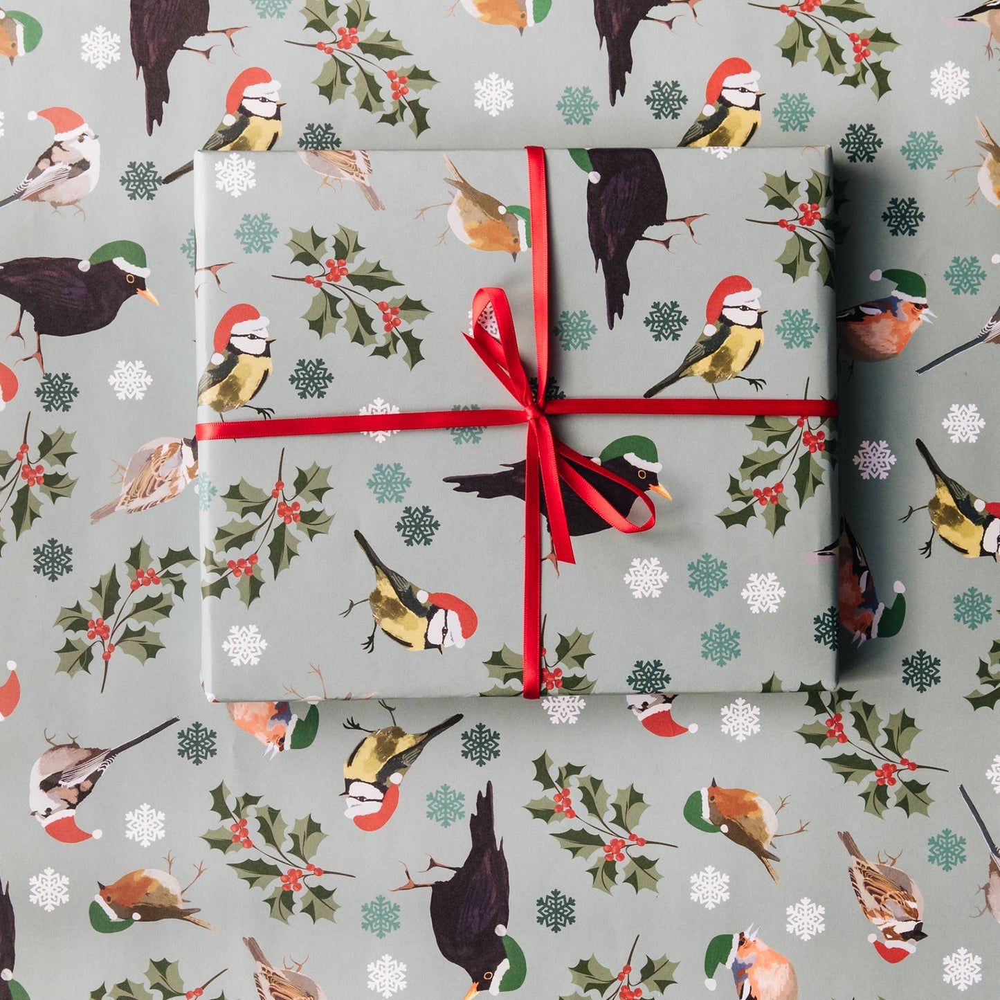 RSPB Charity Christmas Gift Wrap Dawn Chorus By Lorna Syson