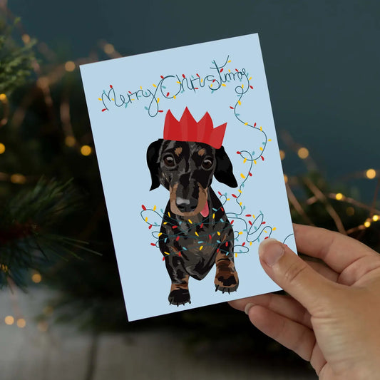 Sausage Dog Christmas Card By Lorna Syson