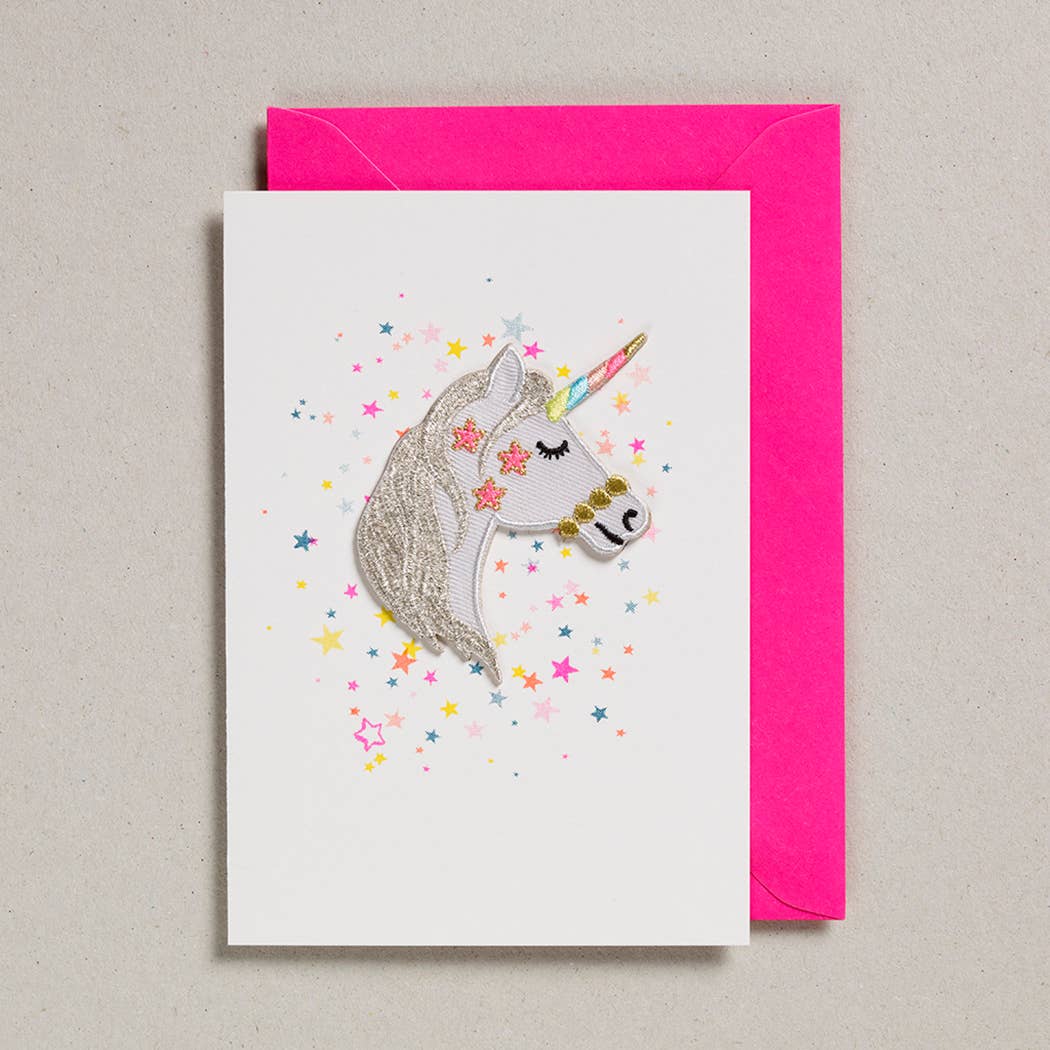 Unicorn Head Patch Cards - By Petra Boase