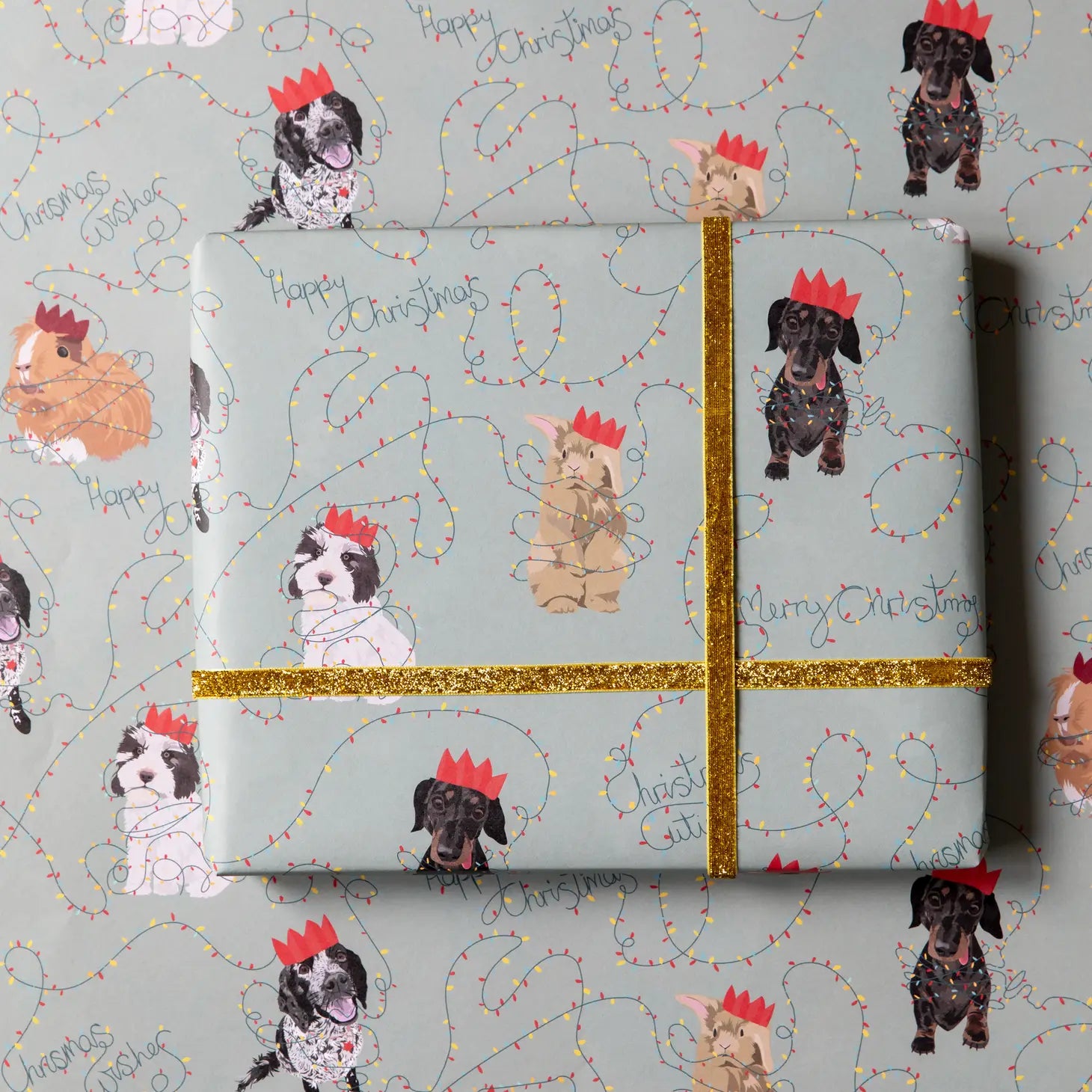 Christmas Lights Gift Wrap By Lorna Syson