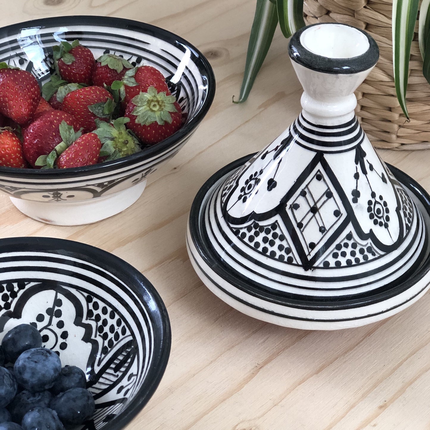 Moroccan "ZWAK" Bowl In Monochrome - Large