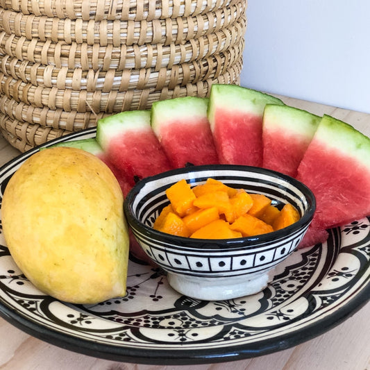 Moroccan "Zwak" Large Plate In Monochrome