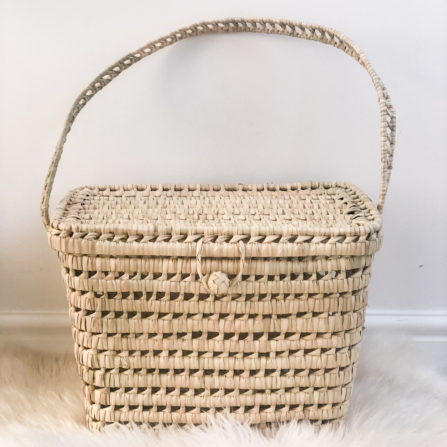 Maysa Lidded Storage Basket Bag