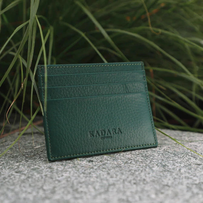 Damilọ́lá - Green Leather Cardholder by Kadara