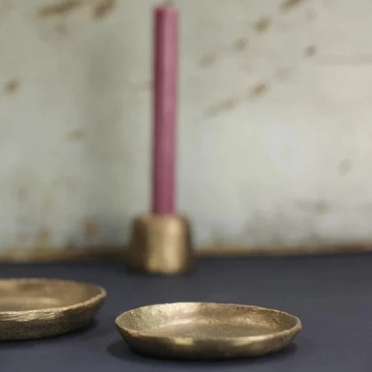 Jahi Small Gold Brass Plate By Nkuku