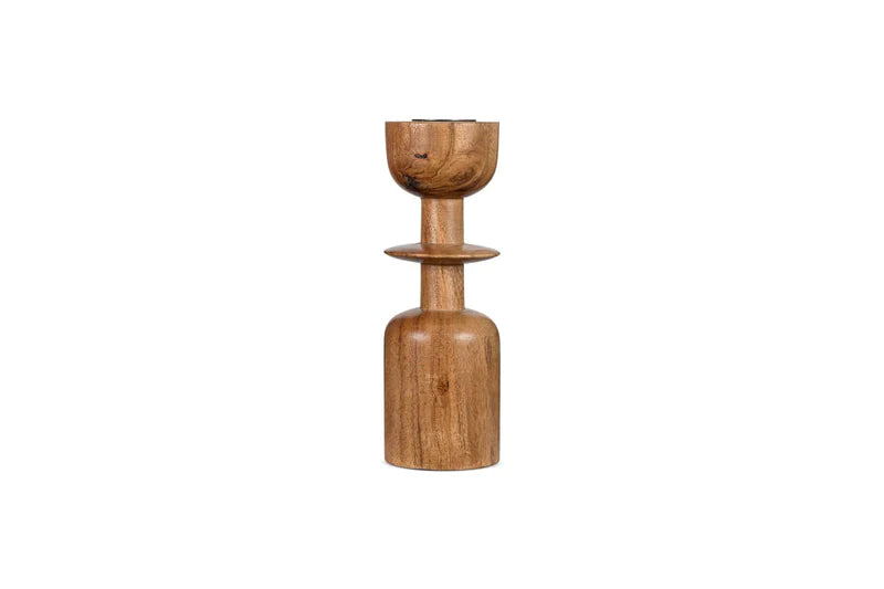 Sibu Acacia Wood Candle Holder By Nkuku