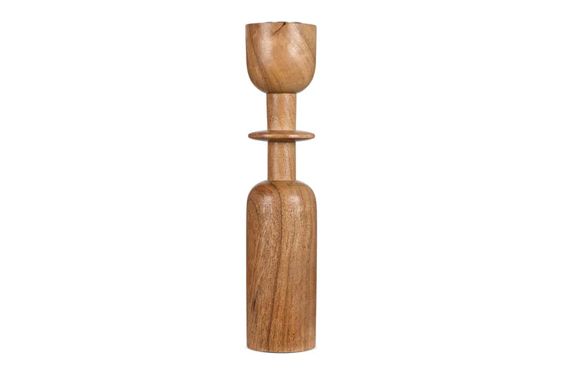 Sibu Acacia Wood Candle Holder By Nkuku