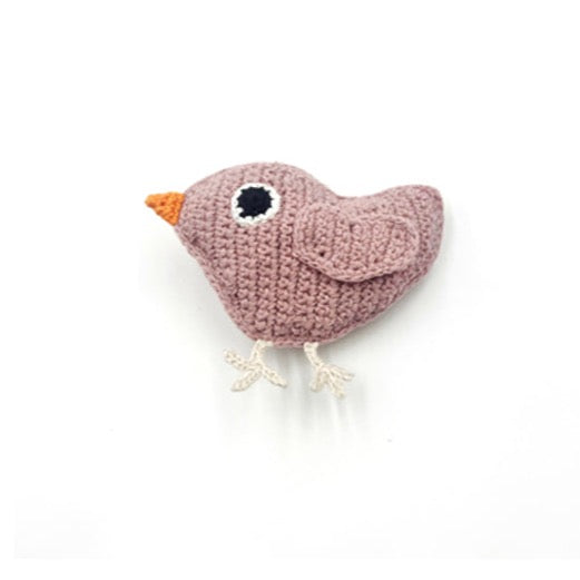 Little Bird Rattle - Dusky Pink By Pebblechild
