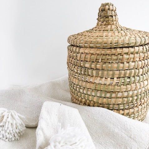 Berber Bread Basket In Natural Reed